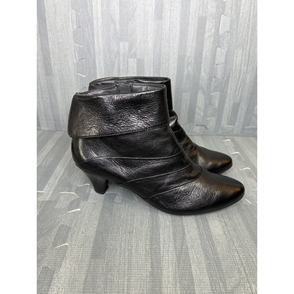 Paul Green Ankle Booties Black Women's Size 5.5 Leather